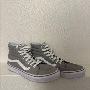 Vans Classic Gray and White High-Top Sneakers